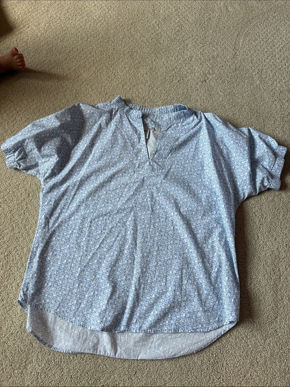 Finley Light Blue Floral Pullover Blouse